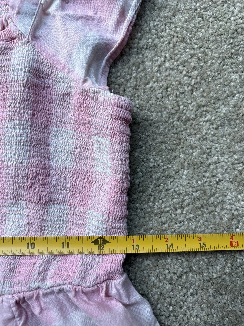 Old Navy Pink Gingham Ruffle-Sleeve Cotton Dress, Small
